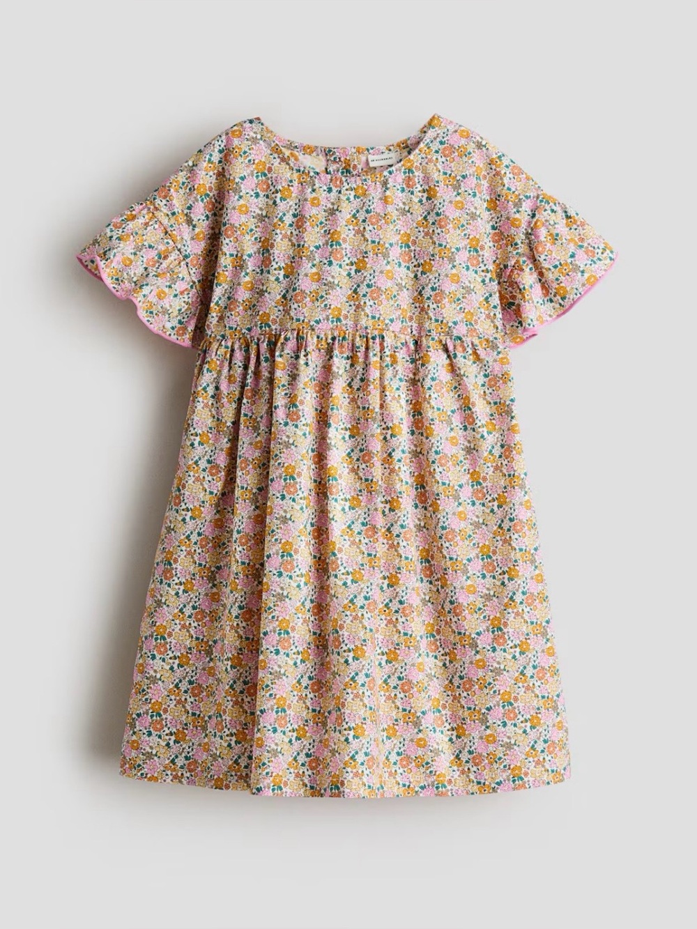 H&M Adorables New Organic Cotton Floral Dress in yellow floral NWT